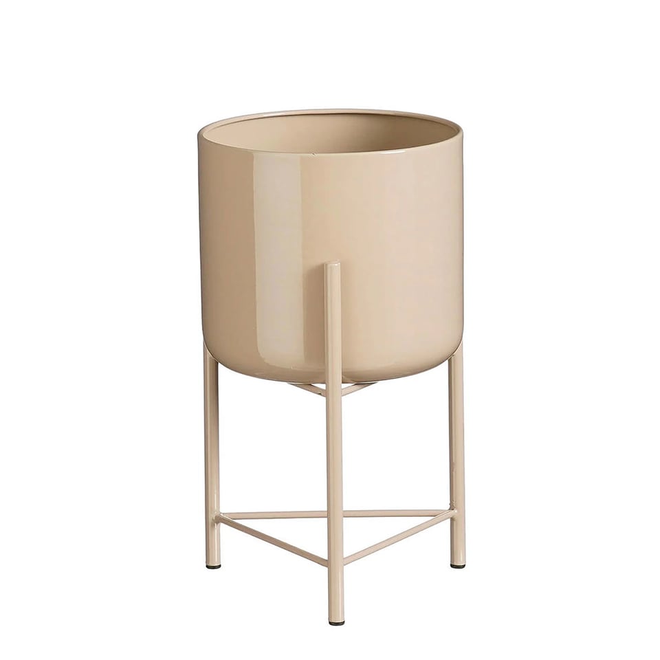 ქოთანი რკინის Colyn pot on stand light pink - h30xd17cm