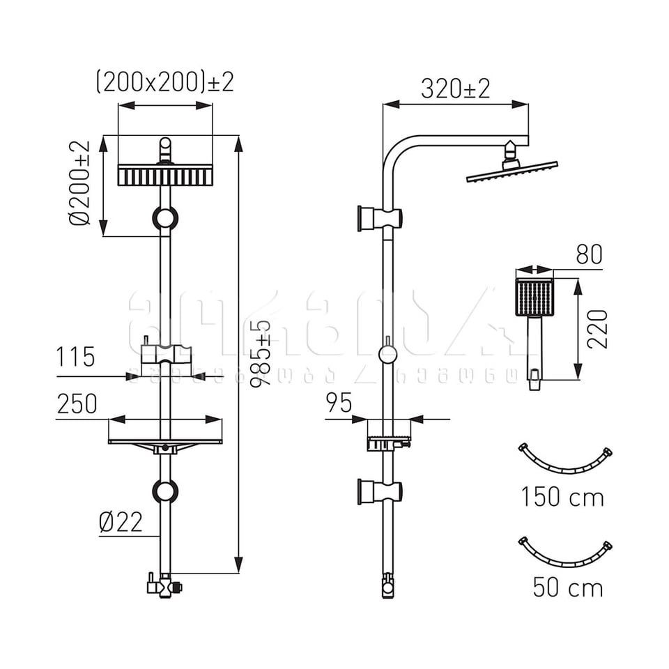 საშხაპე სისტემა VerdeLine NP26VL