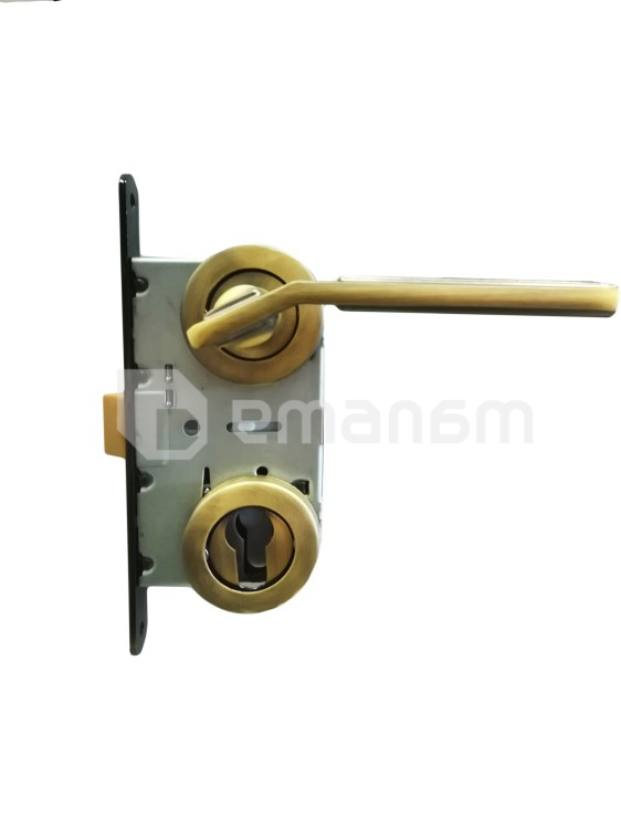 კომპლექტი სახელური და საკეტი BT Group EFES AGB 70 მმ. ბრინჯაო