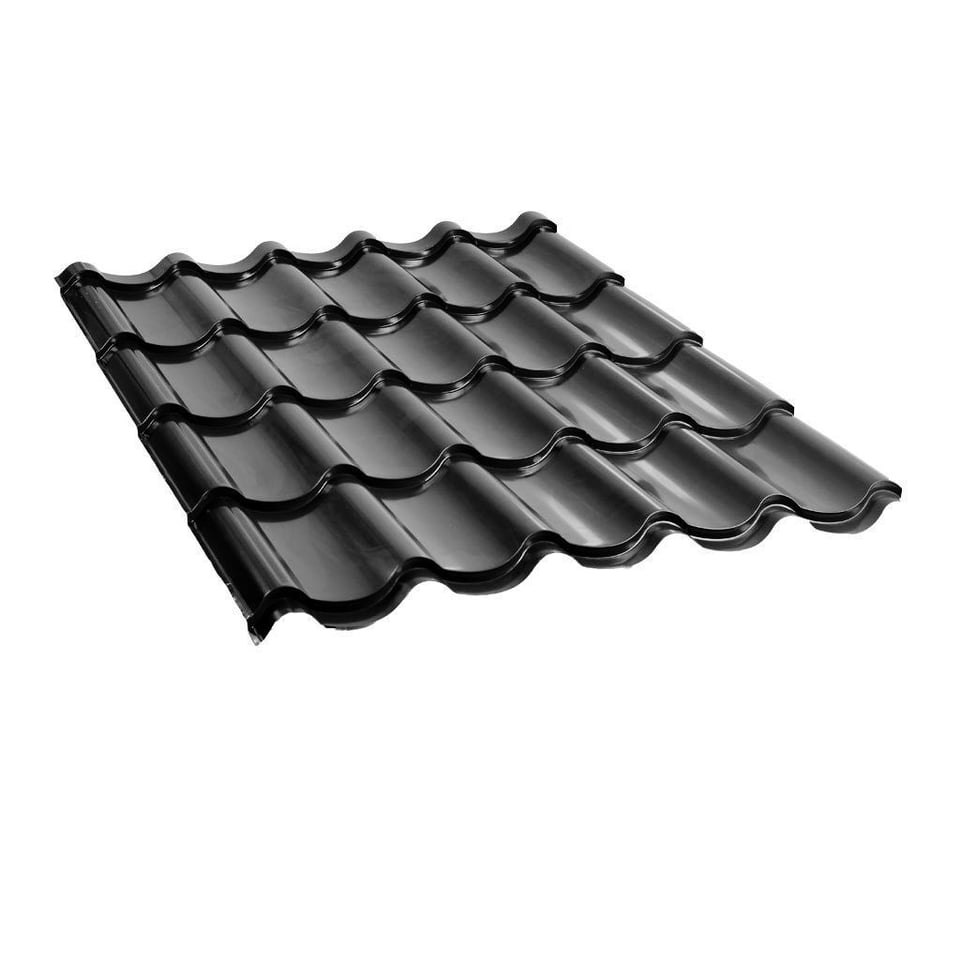 მეტალოკრამიტი ფერადი თუნუქის სახურავი 0.50x1180 პრიალა RAL 9005 NOVA