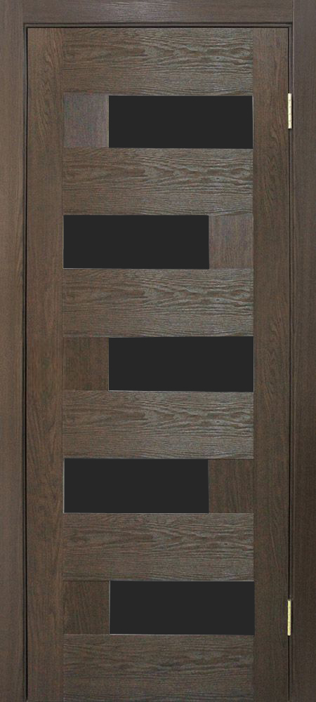 კარის ბლოკი Omic Domino PVC ევროპული წაბლი შუშა შავი 34x800x2150 მმ