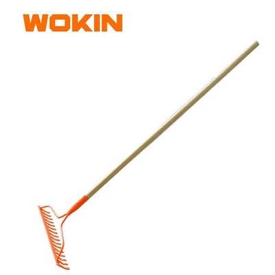 ფოცხი Wokin 578016, 16T, Rigid Metal Garden Rake, Orange