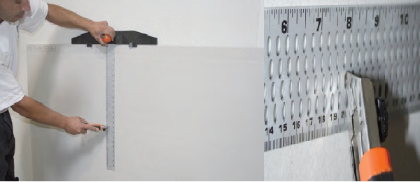 თაბაშირმუყაოს გონიო სახაზავი