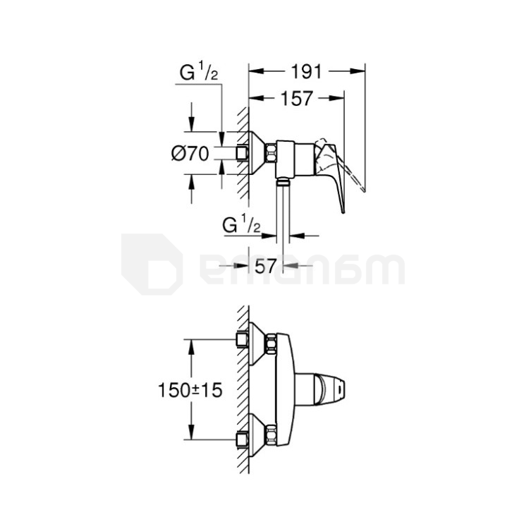 საშხაპე ონკანი Grohe Start Flow OHM EXP 23771000