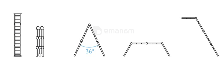 კიბე მრავალფუნქციური პლატფორმით NV 2330403 348 სმ