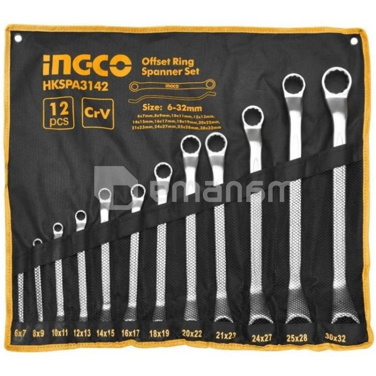 ქანჩის გასაღების ნაკრები Ingco HKSPA3142 12 pcs.