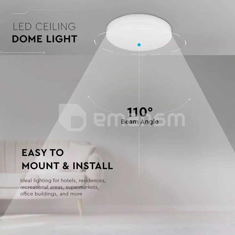 სანათი V-TAC LED Samsung 13889 IP44 1500lm 3000K 15W