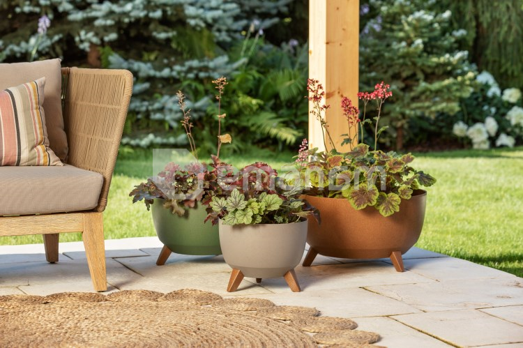 ქოთანი ყვავილის Lamela Bowl ROMA ECO wood 330 12,4ლ მწვანე