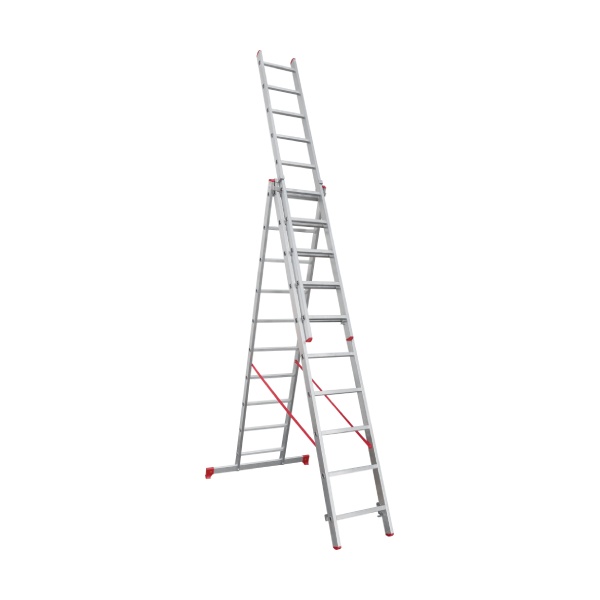 ალუმინის კიბე სამ-სექციიანი 10 საფეხურით