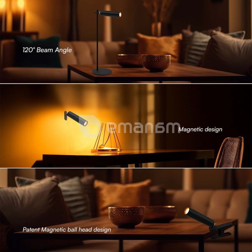 მაგიდის მაგნიტური სანათი V-TAC 3W შავი ფერი 4000K 300Lm 23042