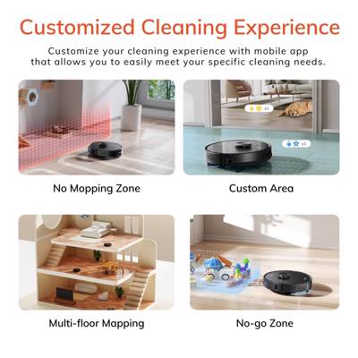 რობოტი მტვერსასრუტი მშრალი და სველი წმენდით Ilife A20, 4000Pa Laser Navigation Robotic Vacuum & Mop With APP Control, Black