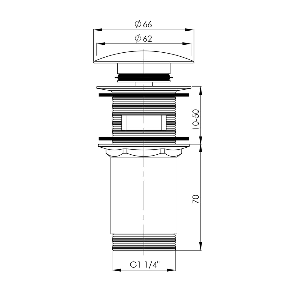 სიფონი Rubineta 710021B Click-Clack 1 1/4''