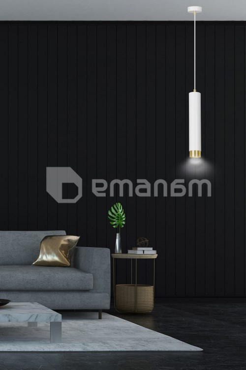 საკიდი EMIBIG Kibo 1 GU10 1x MAX 30W თეთრი ოქროსფერი