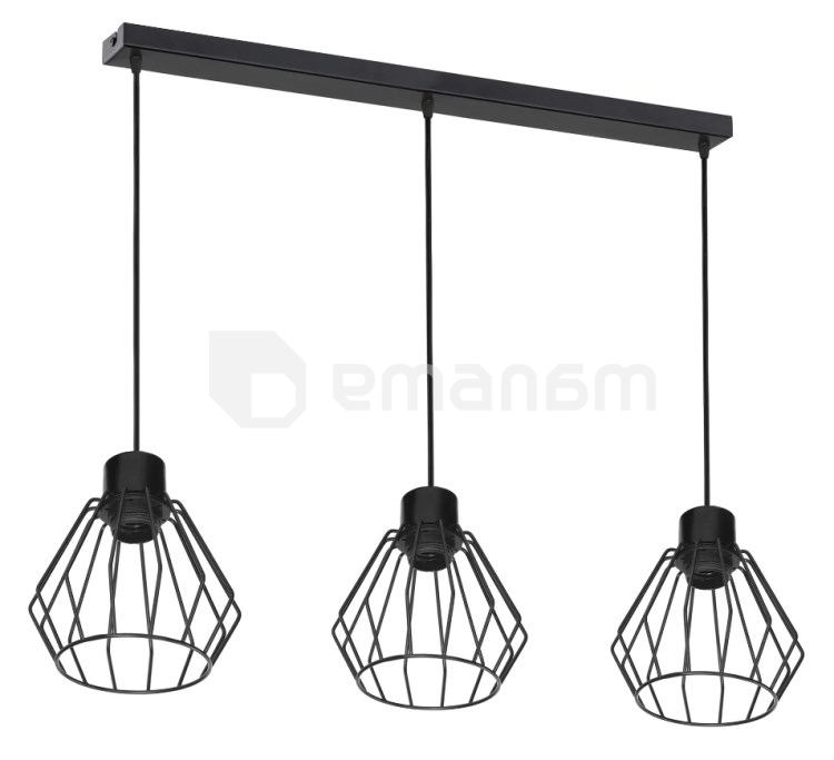 საკიდი ORNO 2 PINO Е27 3 60W შავი