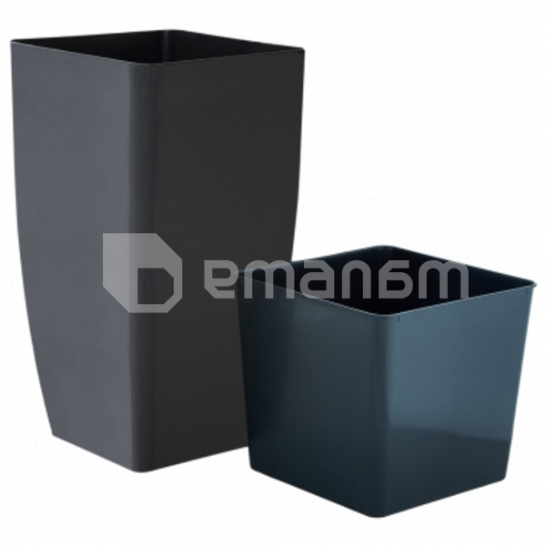 ქოთანი პლასტმასის Aleana Kvadro 27x27x51სმ გრანიტი