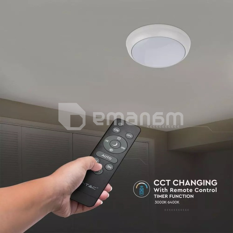 სანათი მზის პანელით და პულტით V-TAC LED Solar 7613 IP65 3in1 15W