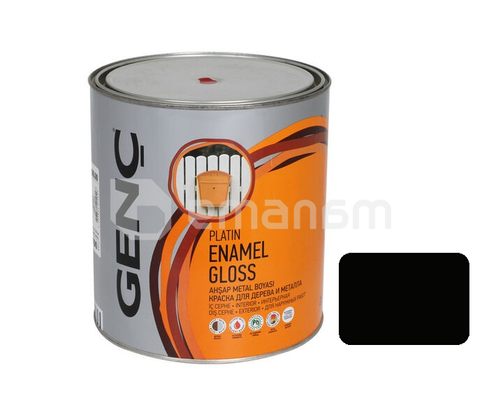 საღებავი ხის და ლითონის Genc Synthetic glossy paint Silver 9103 შავი მქრქალი 750 მლ