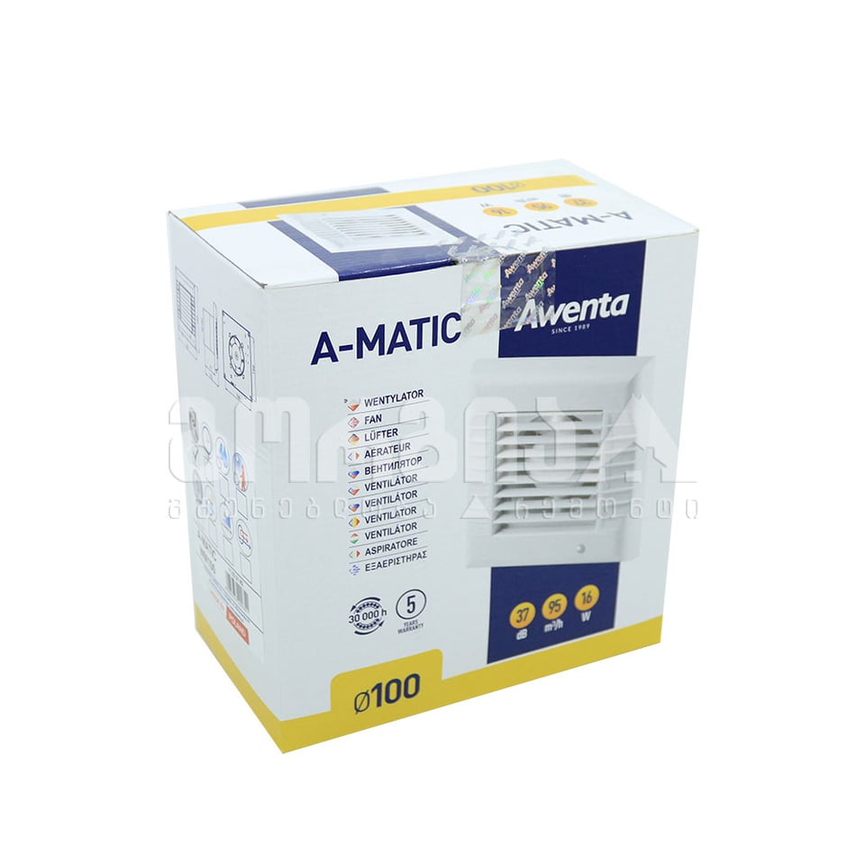 აბაზანის გამწოვი  WM - 100 - A-MATIC (ჟალუზით)