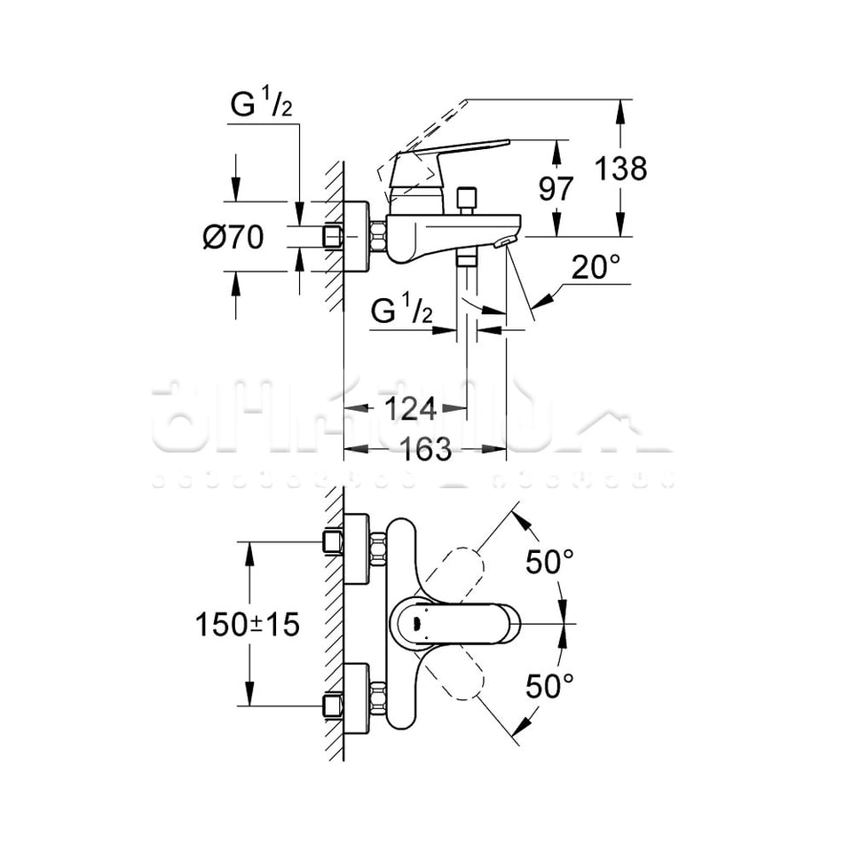 აბაზანის შემრევი   Eurosmart Cosmopolitan OHM  32831000
