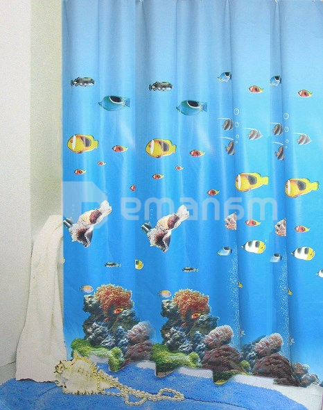 აბაზანის ფარდა Bisk PEVA SEA HORSE MULTI 200x180 სმ