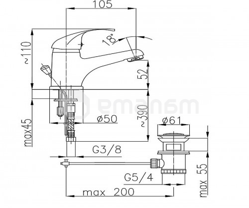 ხელსაბნის შემრევი KFA Azuryt Chrome