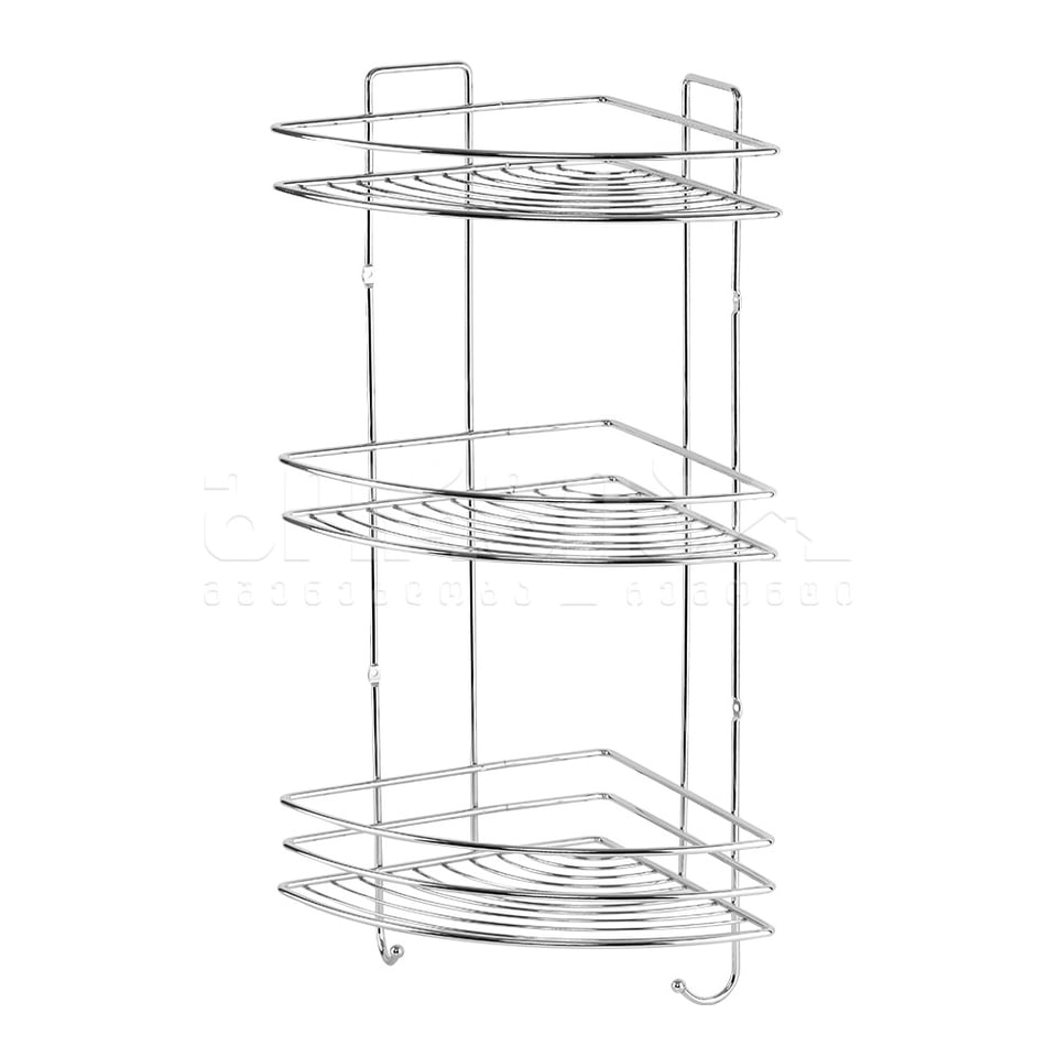 აბაზანის კუთხის თარო სამიანი (ქრომი) 22სმ DKB-729