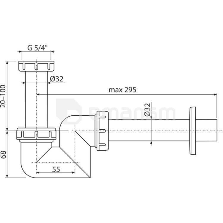 სიფონი ხელსაბანის Alcadrain A45F-DN32