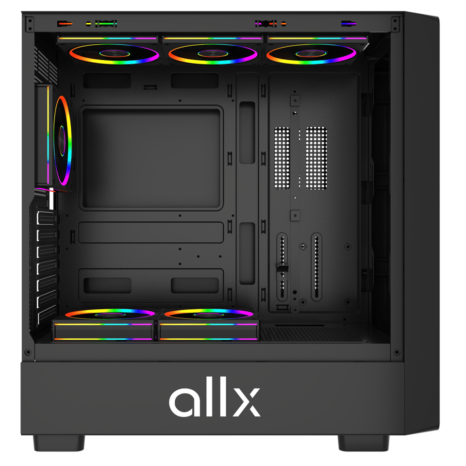 ქეისი ALLX AX-G2147, Computer Case, EATX, ATX, MATX, ITX, USB 3.0, USB, HD Audio, Black/Brown