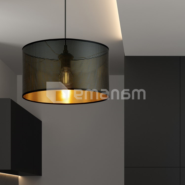 საკიდი EMIBIG Aston 1 E27 1x MAX 60W შავი ოქროსფერი