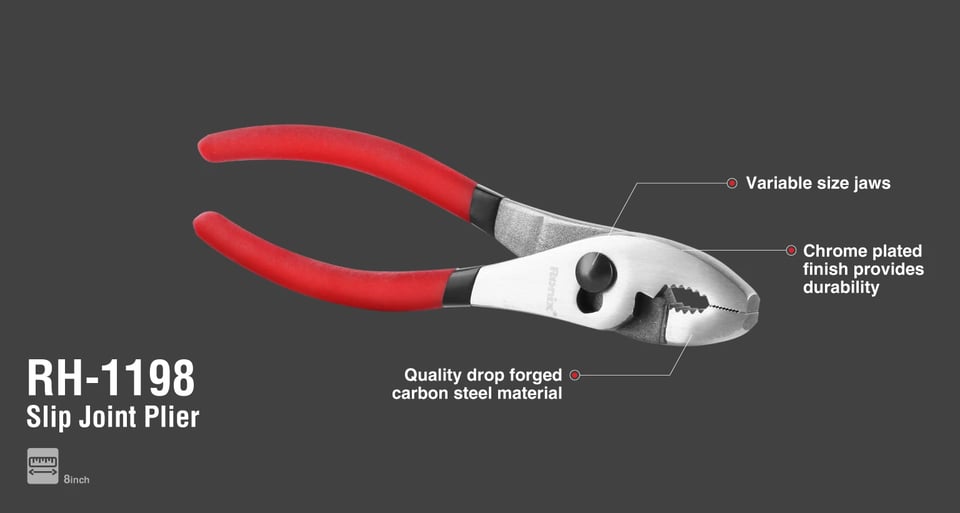 რეგულირებადი ბრტყელტუჩა Ronix RH-1198 8 ინჩი