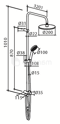 საშხაპე სისტემა DAMIXA Origin One 978100000