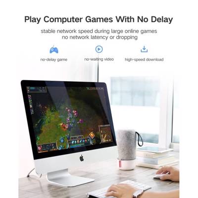 ქსელის კაბელი UGREEN NW107 (11277) Cat7 Patch Cord STP Ethernet Lan Cable 1.5m (Black)