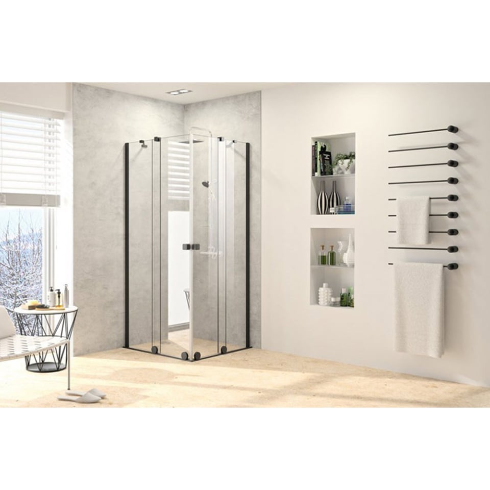 HUPPE საშხაპე კაბინა XTENSA KY K K2S2 T 90*90*200სმ შავი პრო