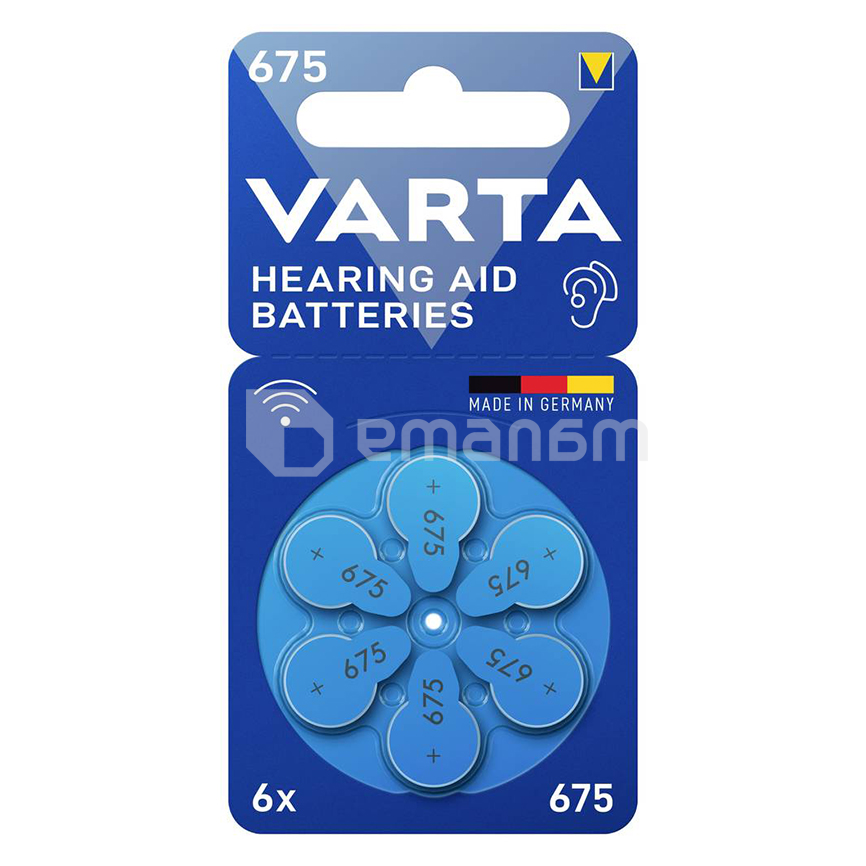 ყურის აპარატის ელემენტი VARTA 6ც 675 PR44