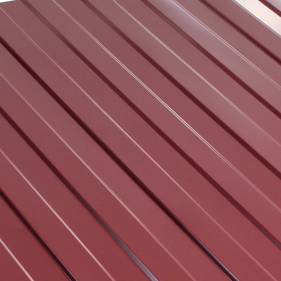 პროფილირებული ფერადი თუნუქი 0.35X1190 პრიალა RAL3005 NOVA