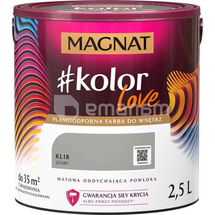 საღებავი ინტერიერის Magnat Kolor Love 2.5 ლ KL18 ნაცრისფერი