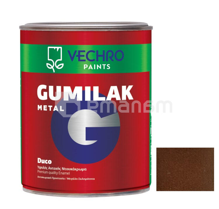 საღებავი ზეთის ლითონისთვის Vechro Gumilak metal No 615 ყავისფერი პრიალა 750 მლ