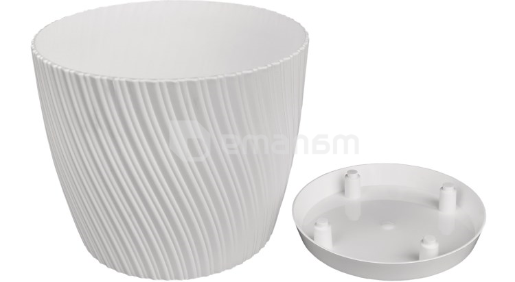 საყვავილე ქოთანი სადგამით FORM PLASTIC Mika 19 თეთრი