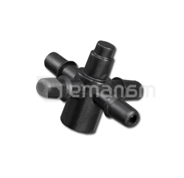 ჯვარედინი ადაპტერის მილის ემიტერისა და წვეთოვანისთვის Bradas DSK-5135L 4 მმ