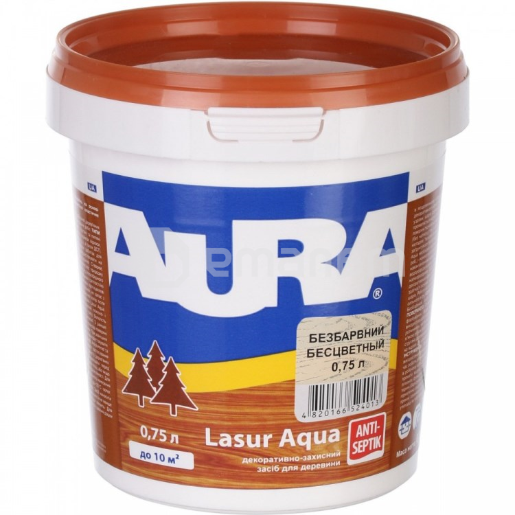 აკრილის ლაქი Aura Lasur Aqua უფერო  0,75 ლ
