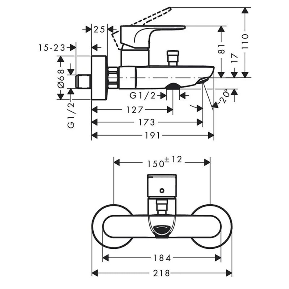 აბაზანის შემრევი Hansgrohe 72440000