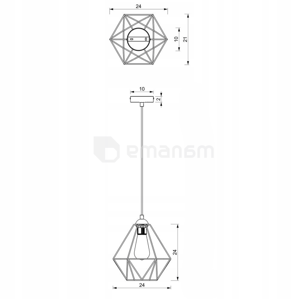 ჭაღი LUMINEX BASKET CHROM E27 60W 0660