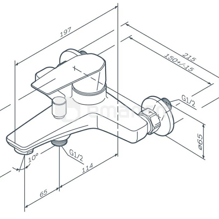 შემრევი აბაზანის AM.PM Gem F90A10000