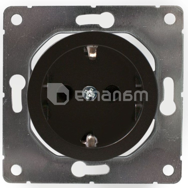 როზეტი დამიწებით DPM Soul SEU1012B 1 განყოფილებიანი შავი