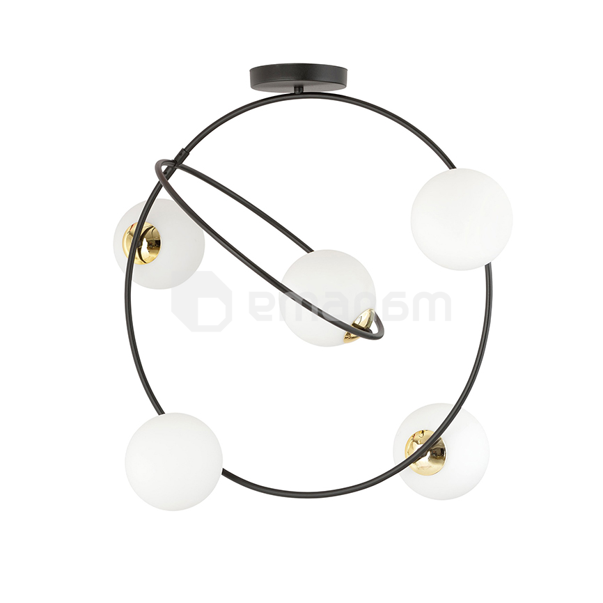 ჭაღი EMIBIG STARDOM 5 E14 Ø650 შავი opal 1293/5