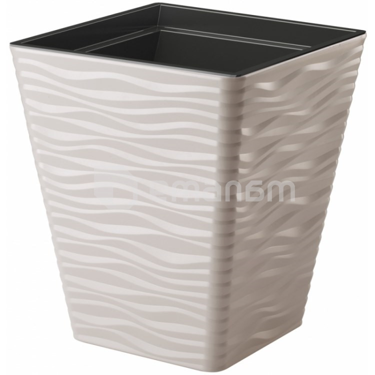 პლასტმასის ქოთანი ყვავილებისთვის FORM PLASTIC Sahara Dunes square 3920-051 Ø30 ბეჟი