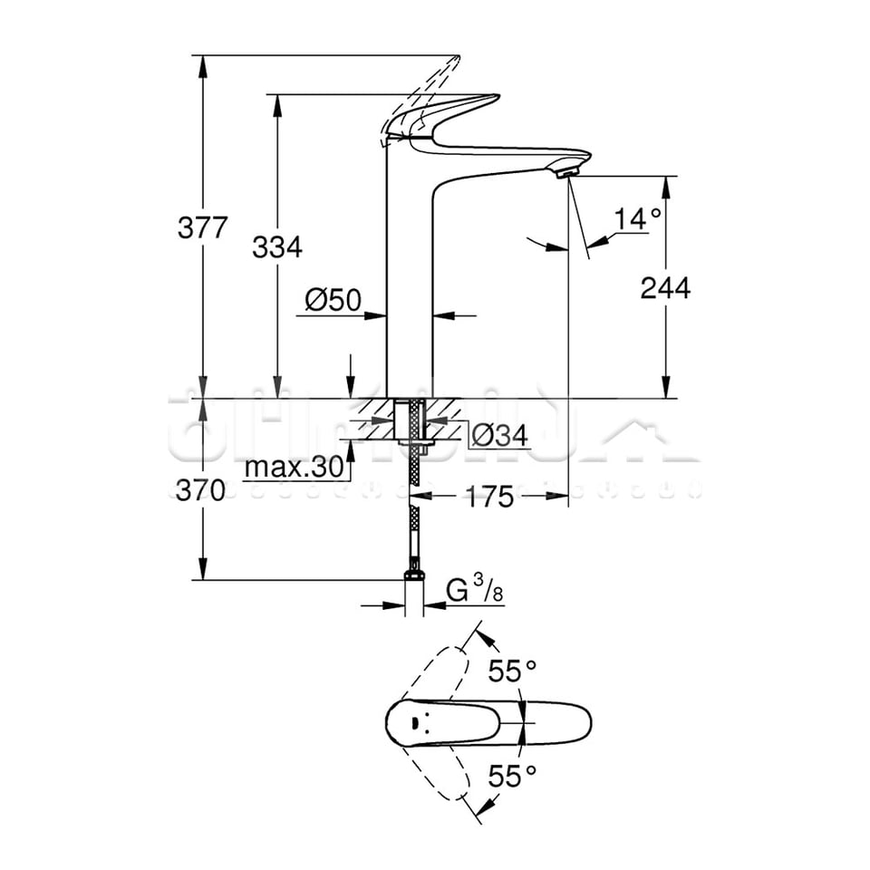 ხელსაბანის შემრევი Eurostyle XL Size 23719003