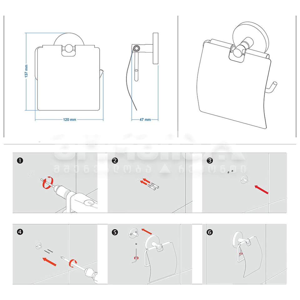 ტუალეტის ქაღალდის საკიდი საფარის გარეშე  A.3707 NATURA