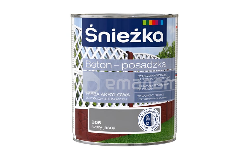 საღებავი ბეტონის Sniezka B06 0,8ლ ღია ნაცრისფერი