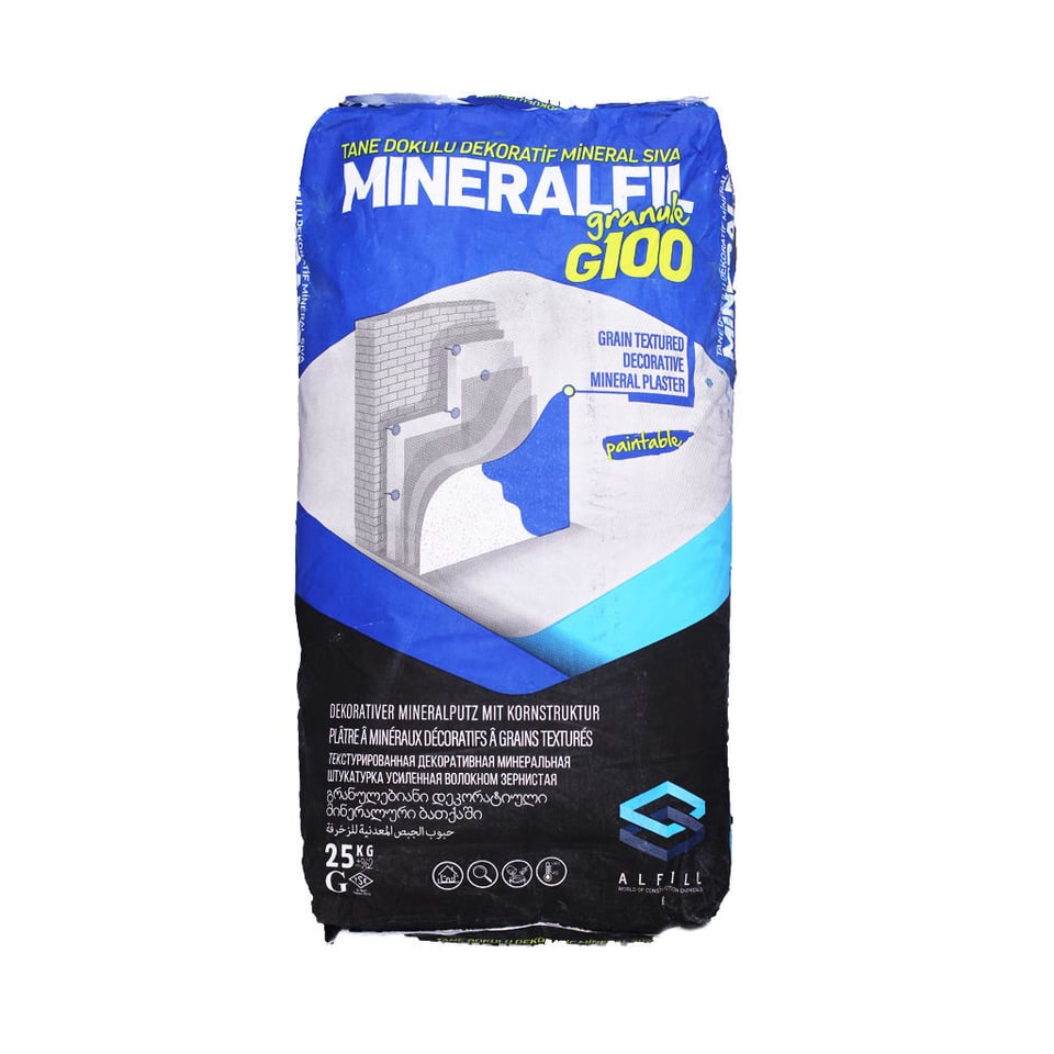 დეკორატიული ბათქაში 3 მმ 25 კგ ALFILL MINERALFIL